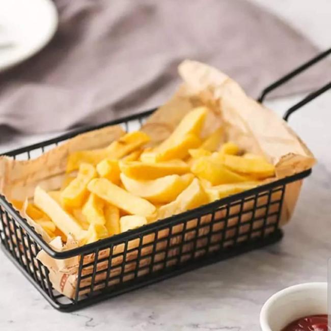 French fries basket black